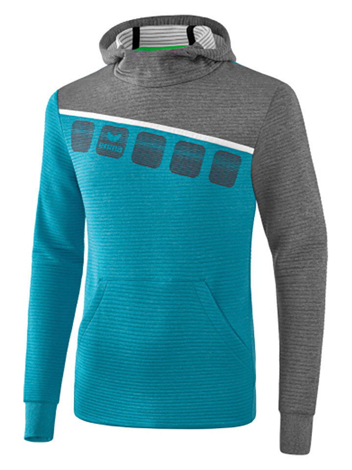 

Толстовка erima Hoodie 5 C, цвет Türkis/Grau