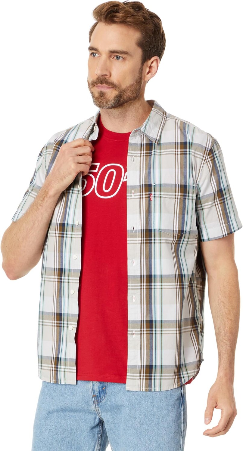 

Рубашка Short Sleeve Classic One-Pocket Standard Levi's, цвет Jeremy Plaid Olive Reed