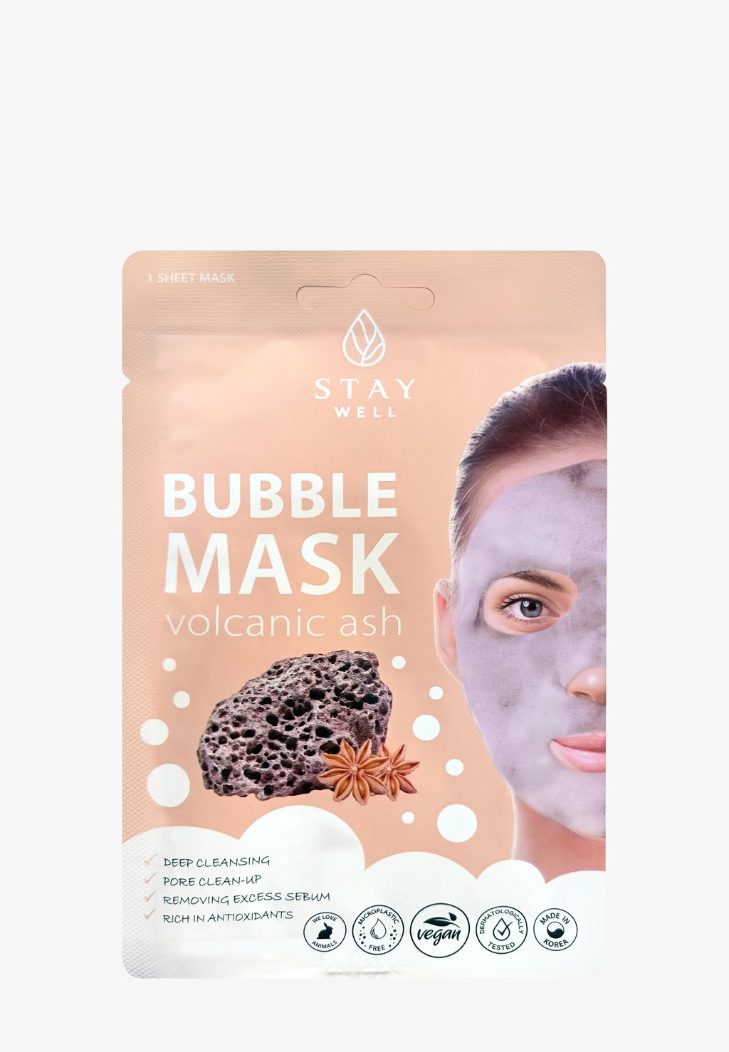 Маска для лица Stay Well Deep Cleansing Bubble Mask STAY Well, цвет volcanic цена и фото