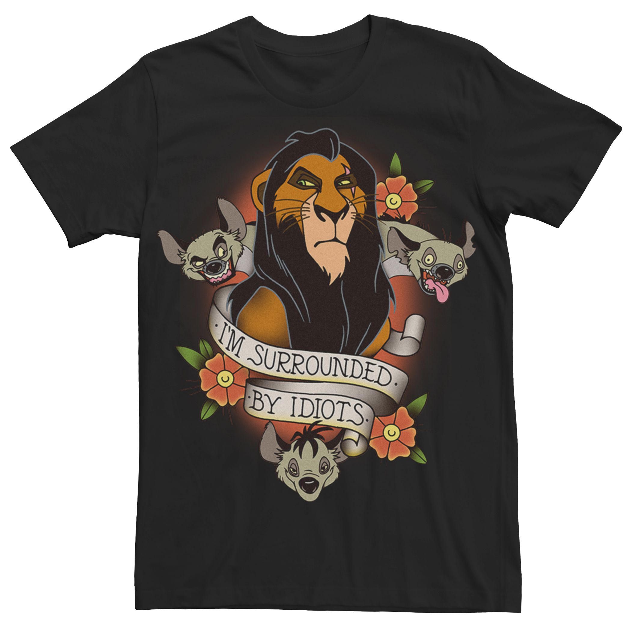 Мужская футболка Lion King Scar Surrounded By Idiots Licensed Character erikson t surrounded by idiots