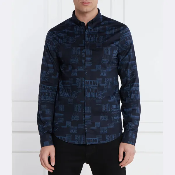 

Рубашка узкого кроя Armani Exchange, синий