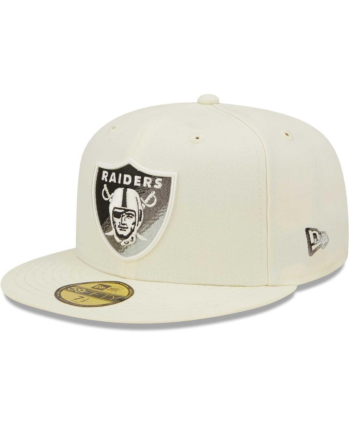 

Мужская кремовая приталенная шляпа Las Vegas Raiders Chrome Dim 59FIFTY New Era