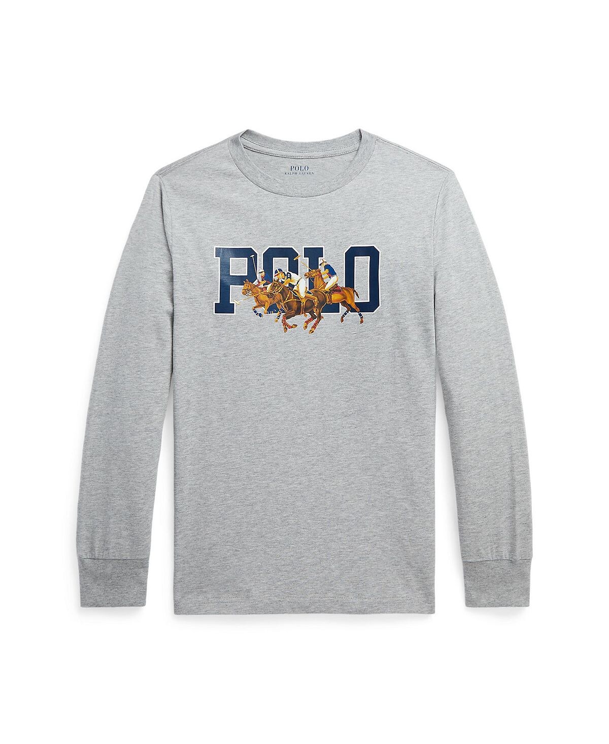 

Хлопковая футболка с длинными рукавами и логотипом Big Boys Triple Pony Polo Ralph Lauren