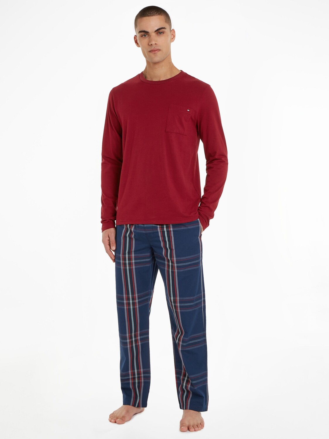 

Фланелевой пижамный комплект Global Stripe Tommy Hilfiger, руж/темно-синий