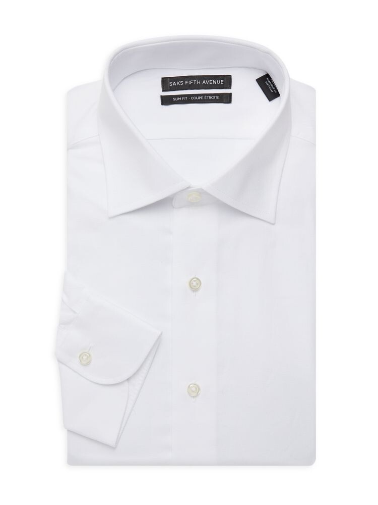 

Однотонная классическая рубашка узкого кроя Saks Fifth Avenue, белый