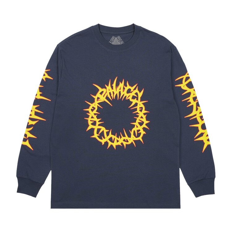 

Лонгслив Palace Spiked Long-Sleeve, синий, Серый, Лонгслив Palace Spiked Long-Sleeve, синий