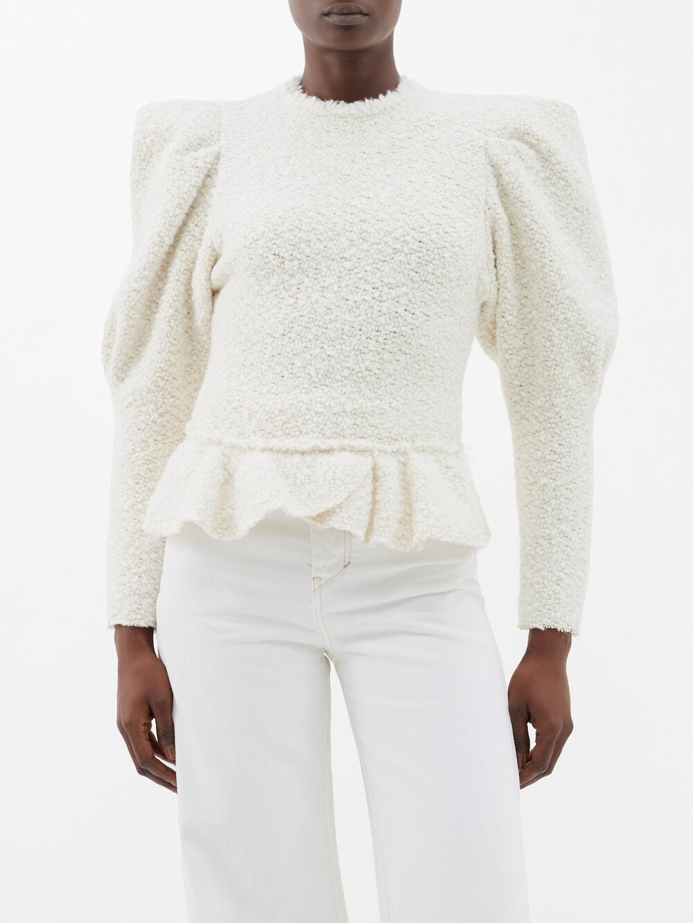 

Топ giamili из букле с объемными рукавами Isabel Marant, белый