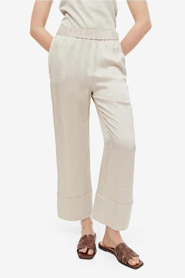 

Брюки из смесового шелка H&M, бежевый