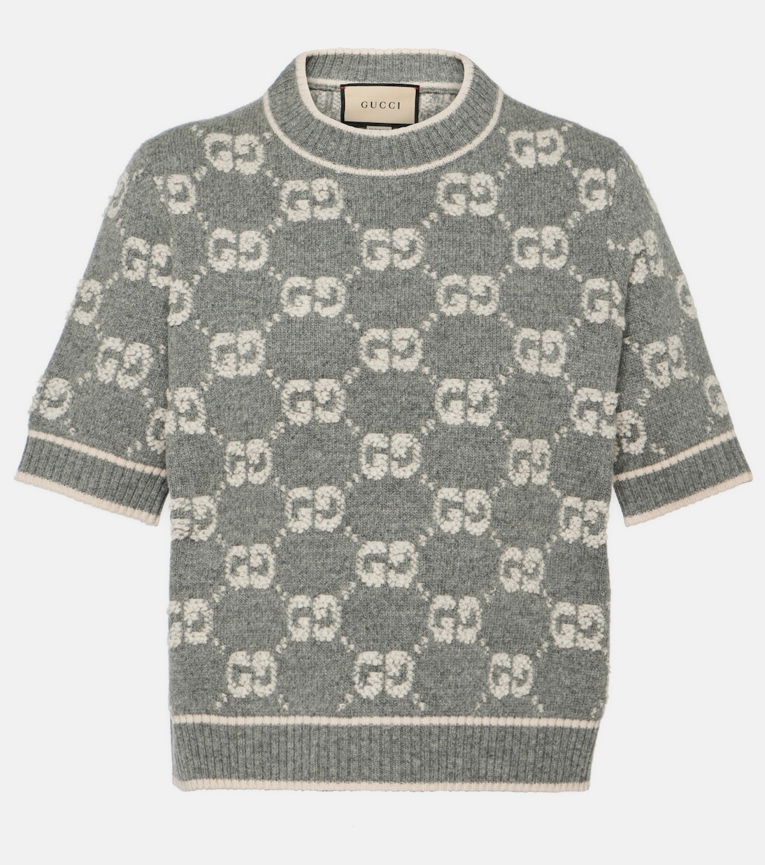 

Топ из жаккардовой шерсти gg Gucci, серый