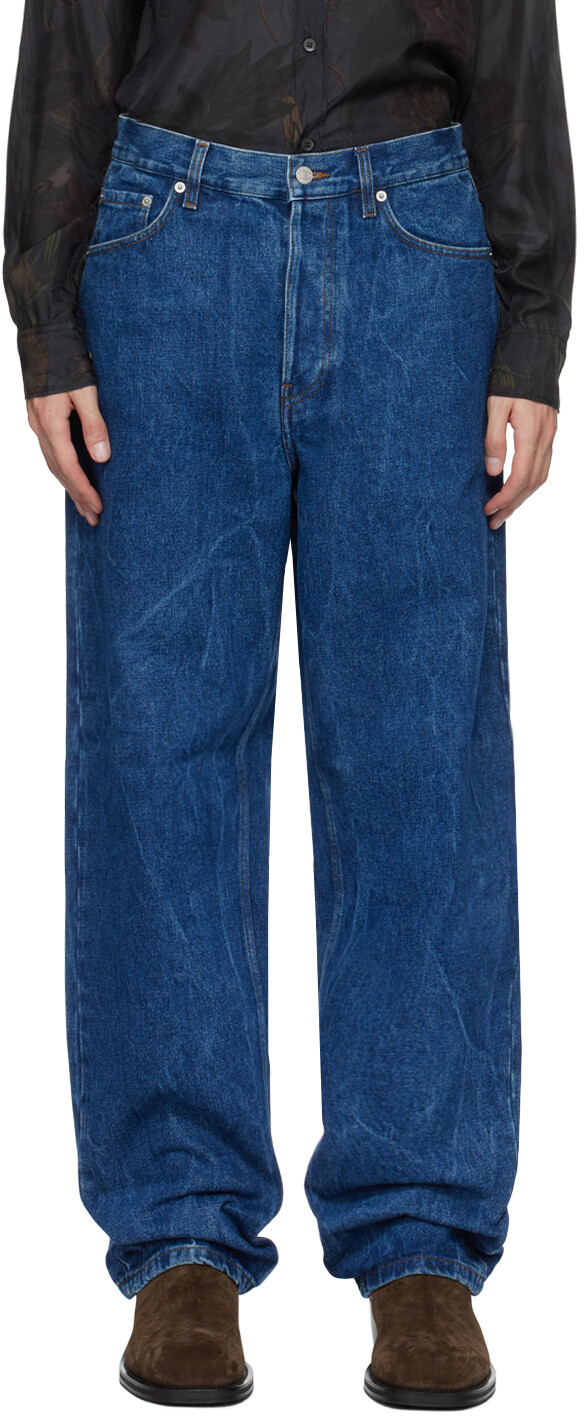 

Синие потертые джинсы Dries Van Noten