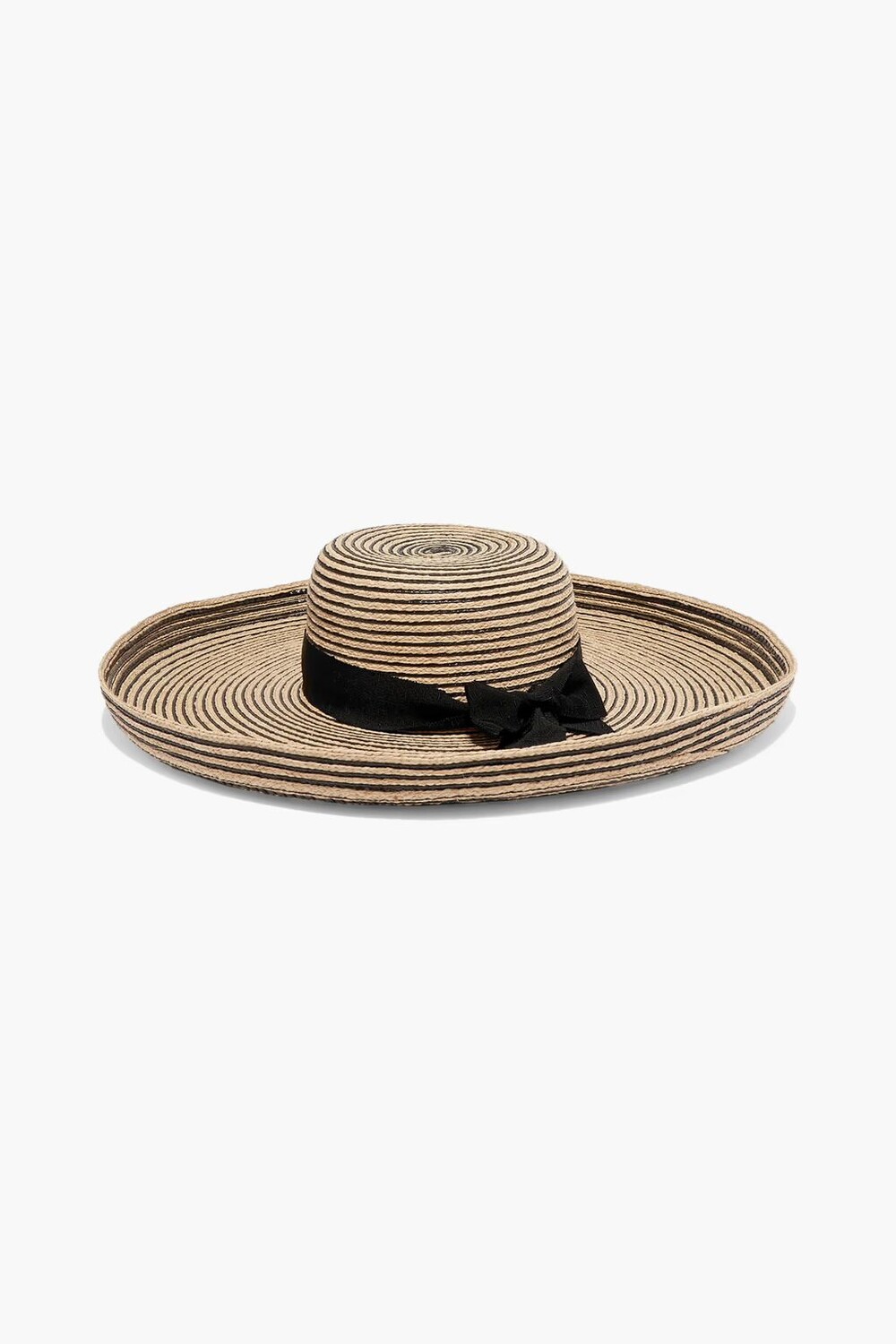 

Шляпа из рафии с отделкой в ​​рубчик и бантиком Gigi Burris Millinery, песок