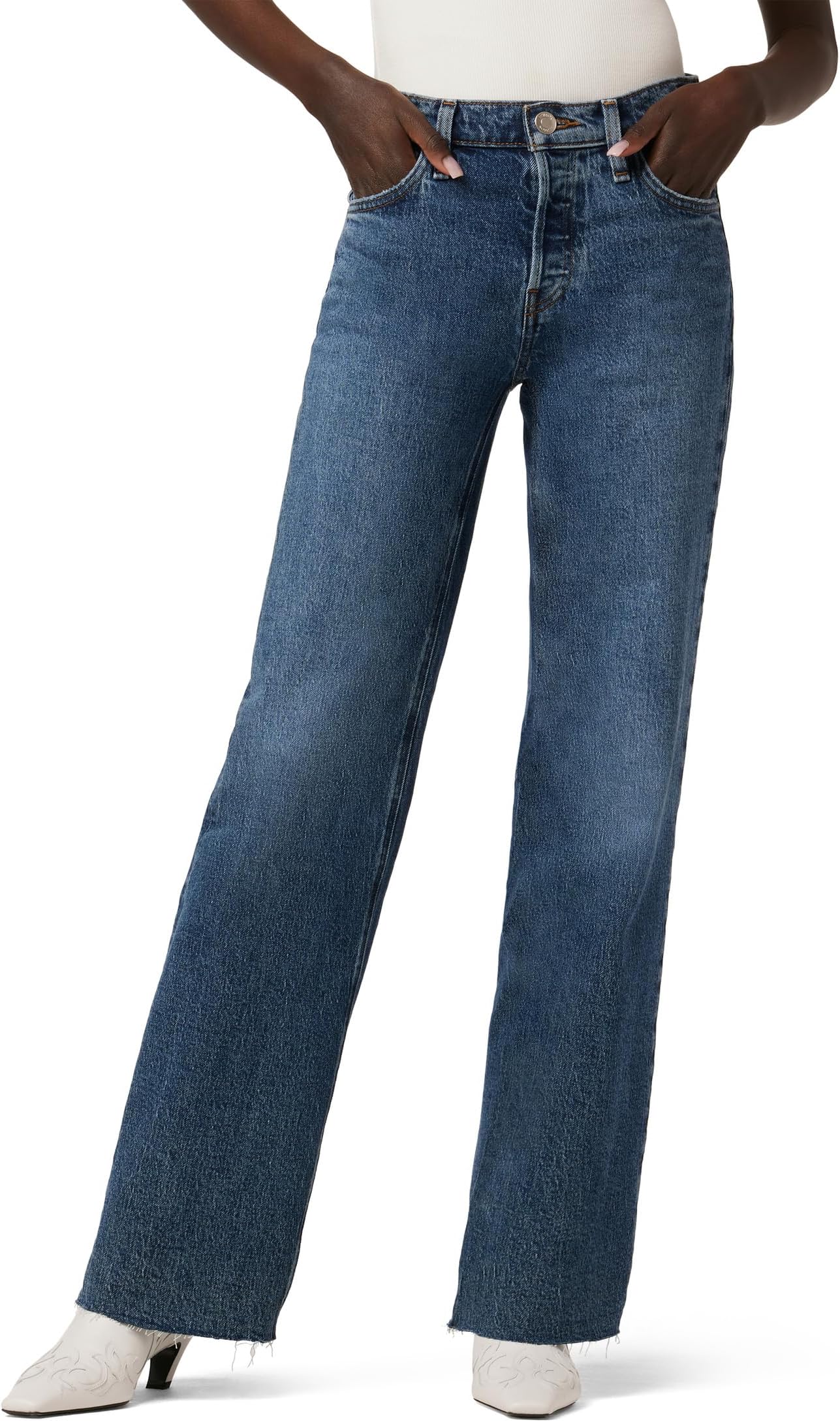 цена Джинсы Rosie High-Rise Wide Leg in Apollo Hudson Jeans, цвет Apollo