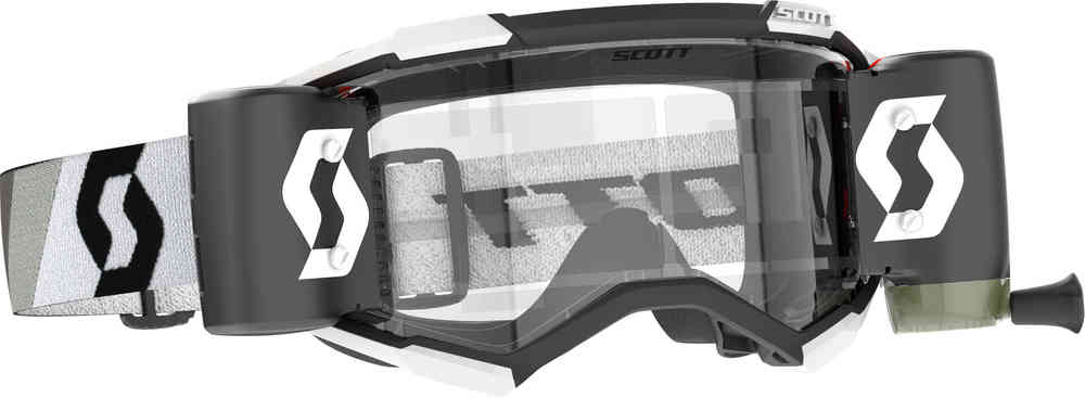Черно-белые скатывающиеся очки для мотокросса Fury WFS Scott