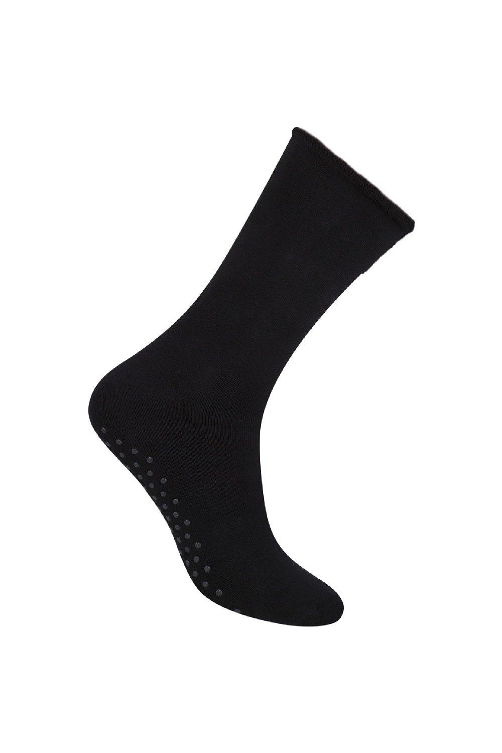 Хлопковые носки-тапочки Повседневные простые носки до середины икры с захватами Steven, черный женские носки спортивные носки до середины икры универсальные повседневные носки с искусственным ворсом в студенческом стиле