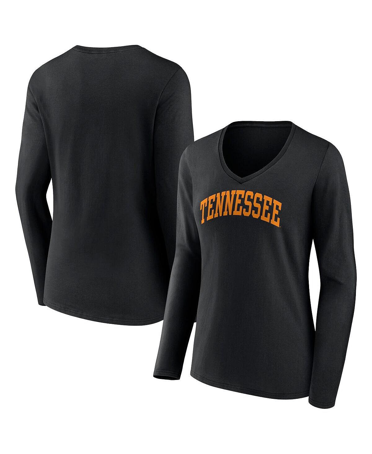 

Женская черная фирменная футболка Tennessee Volunteers Basic Arch с длинными рукавами и v-образным вырезом Fanatics, черный