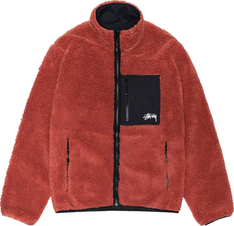 Куртка Stussy Sherpa Reversible 'Terracotta', разноцветный