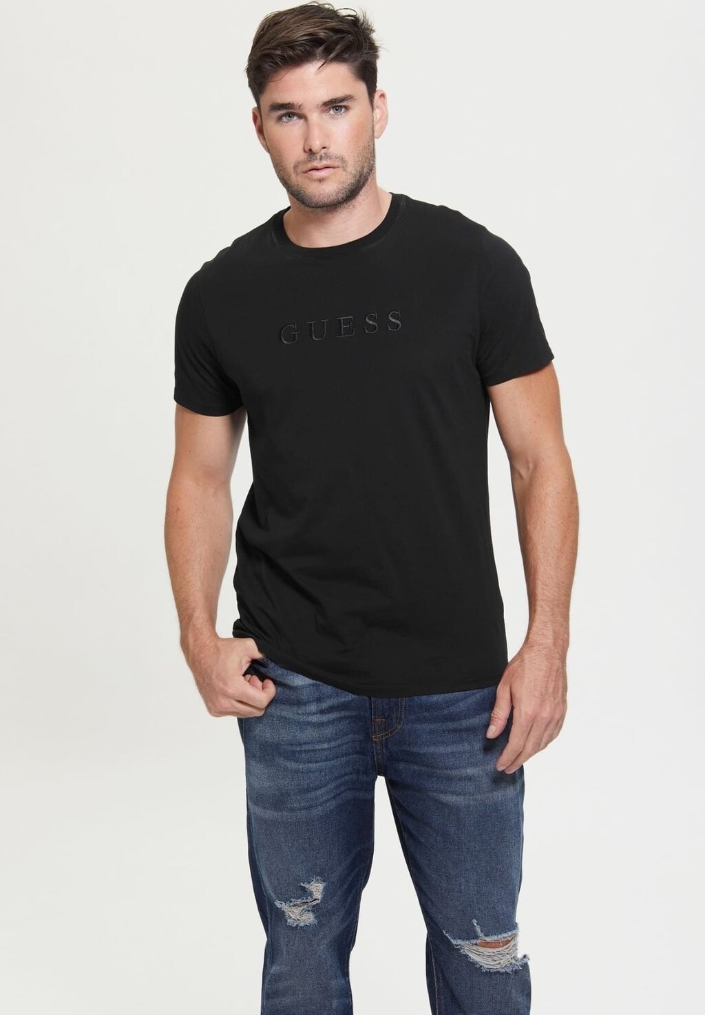 

футболка с принтом Mit Gesticktem Logo Guess, цвет schwarz