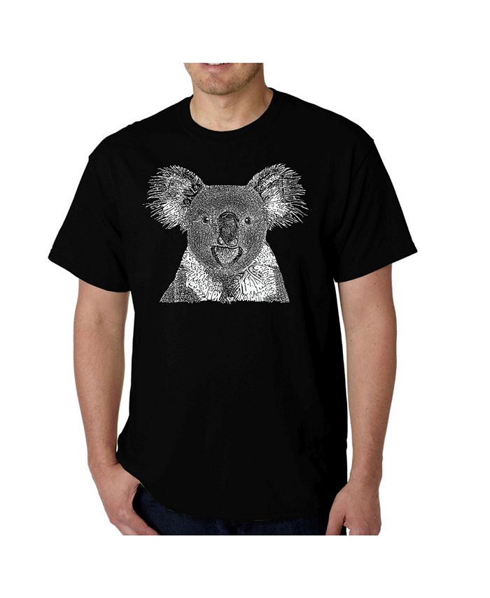 Мужская футболка с надписью «Коала» LA Pop Art, черный трафарет малыш коалы