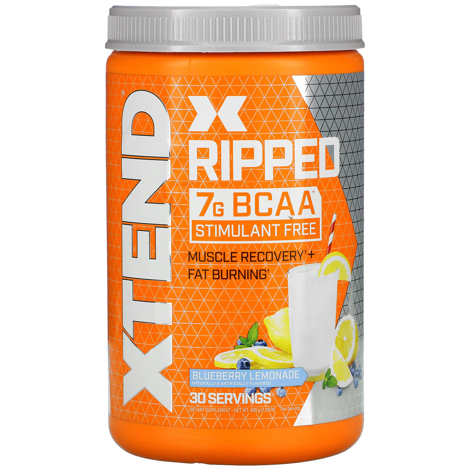 

Ripped, 7 г аминокислот с разветвленными цепями, со вкусом черничного лимонада, 495 г (1,09 фунта), Xtend