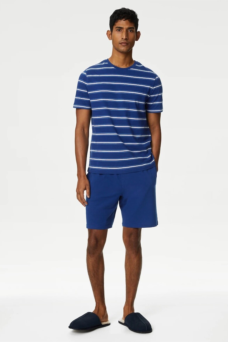 

Короткая хлопковая пижама Marks & Spencer, синий