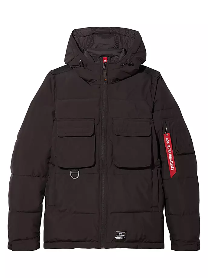 

Пуховик с капюшоном Alpha Industries, черный