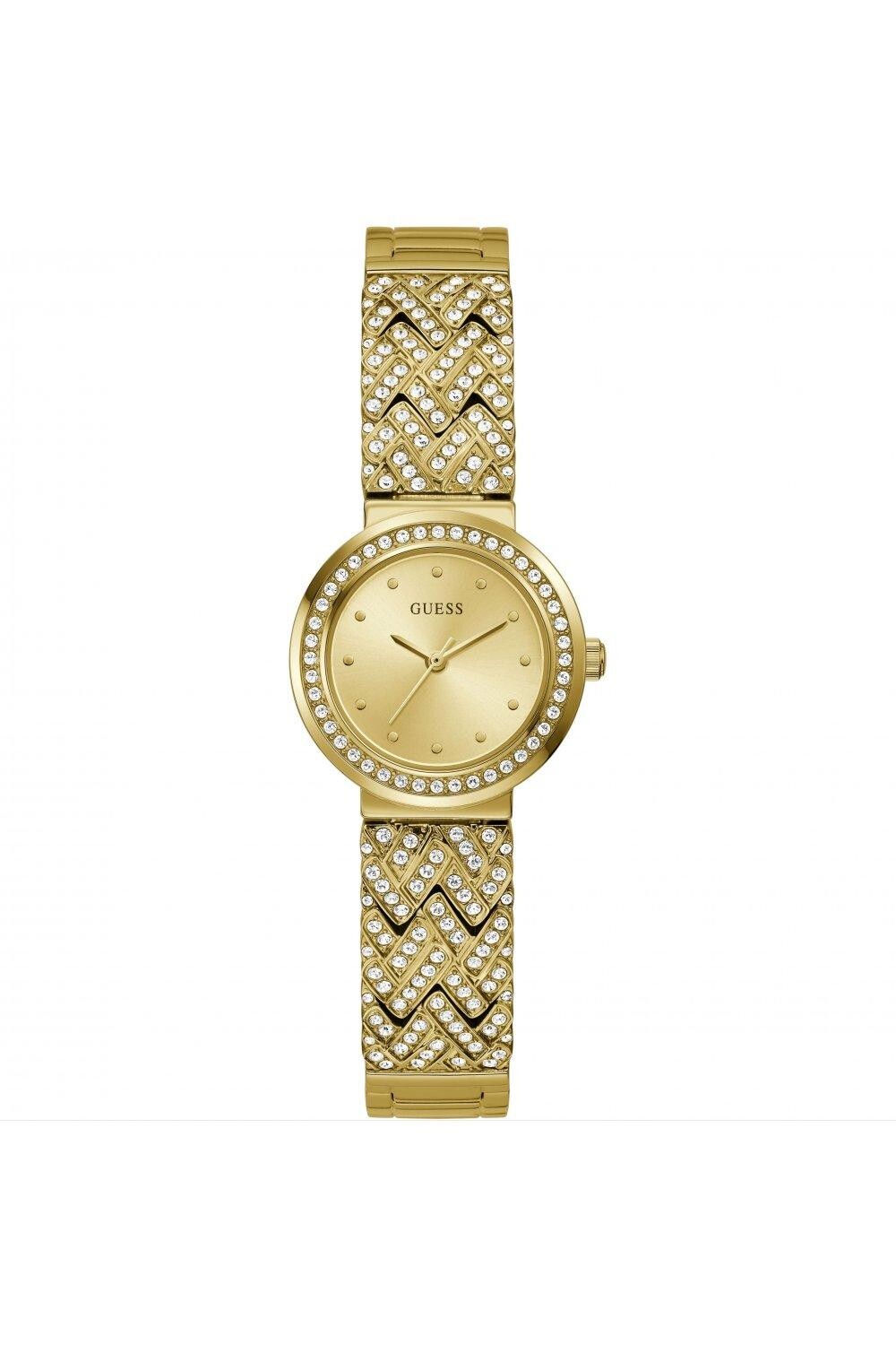 

Модные аналоговые кварцевые часы Treasure из нержавеющей стали - Gw0476L2 Guess, желтый