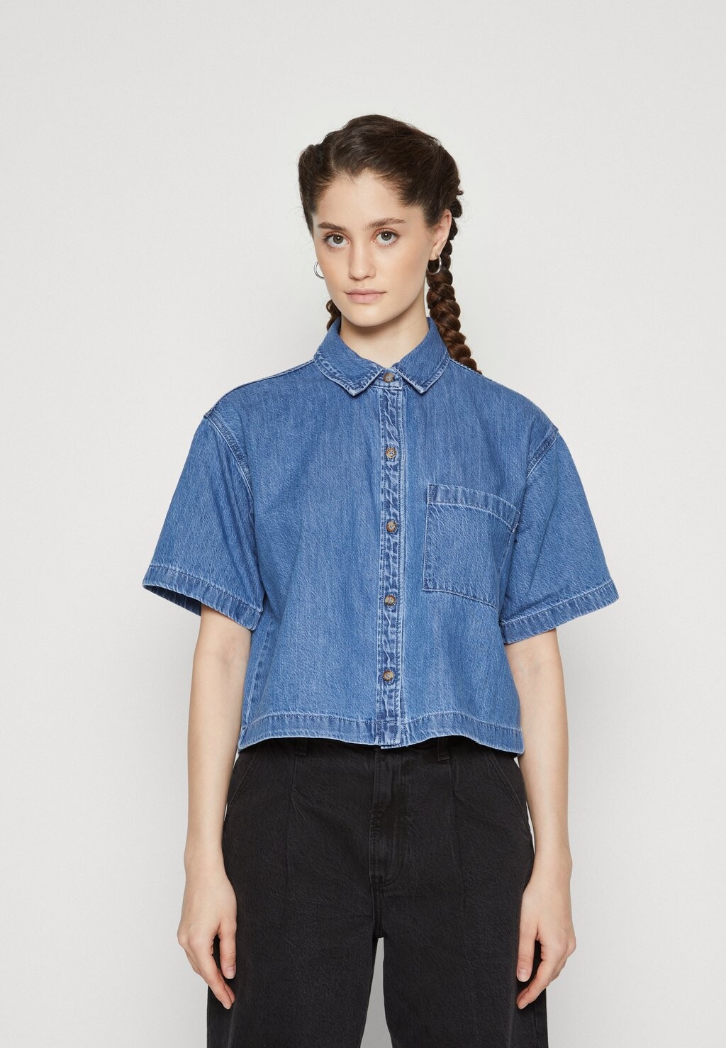 

Блузка-рубашка SHIRT Abercrombie & Fitch, цвет light wash