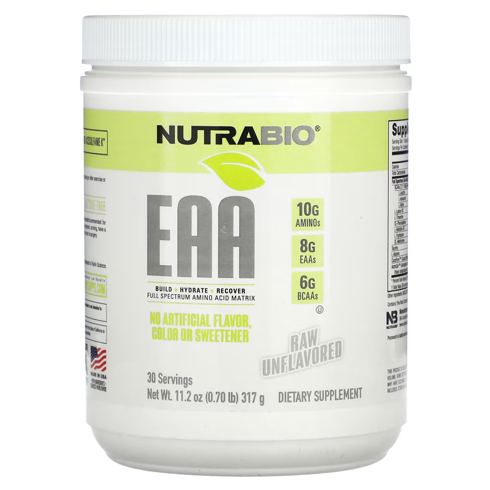 Пищевая добавка Nutrabio Labs EAA без вкуса пищевая добавка vitauthority multi collagen burn без вкуса 162 4г
