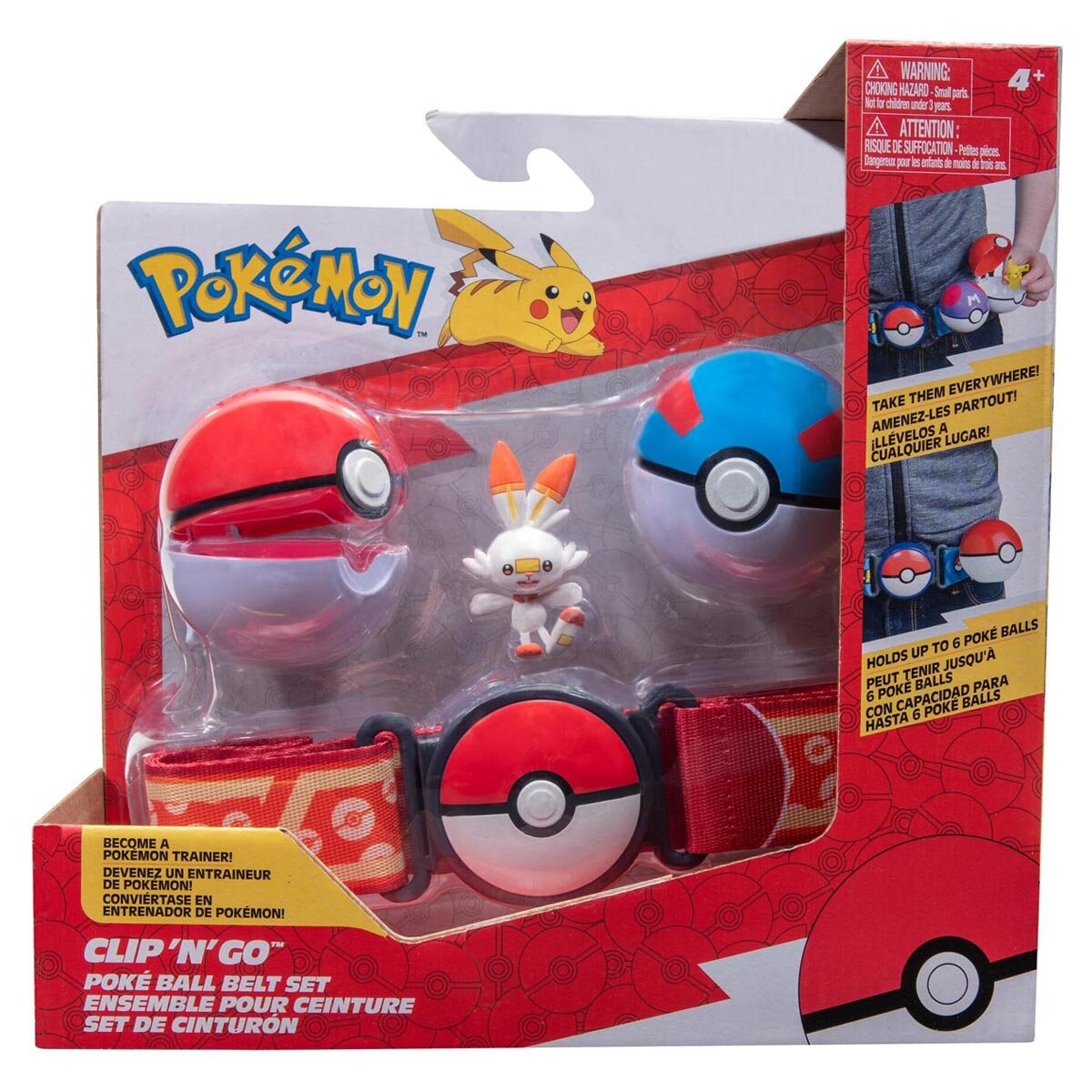 

Jazwares, Pokemon, фигурка Clip 'n'Go Poke Ball, комплект пояса + фигурка, PKW3158