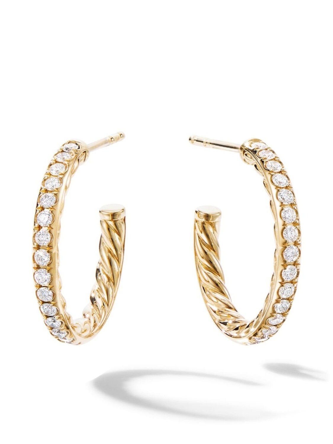 

Серьги-кольца из желтого золота с бриллиантами David Yurman, золотой