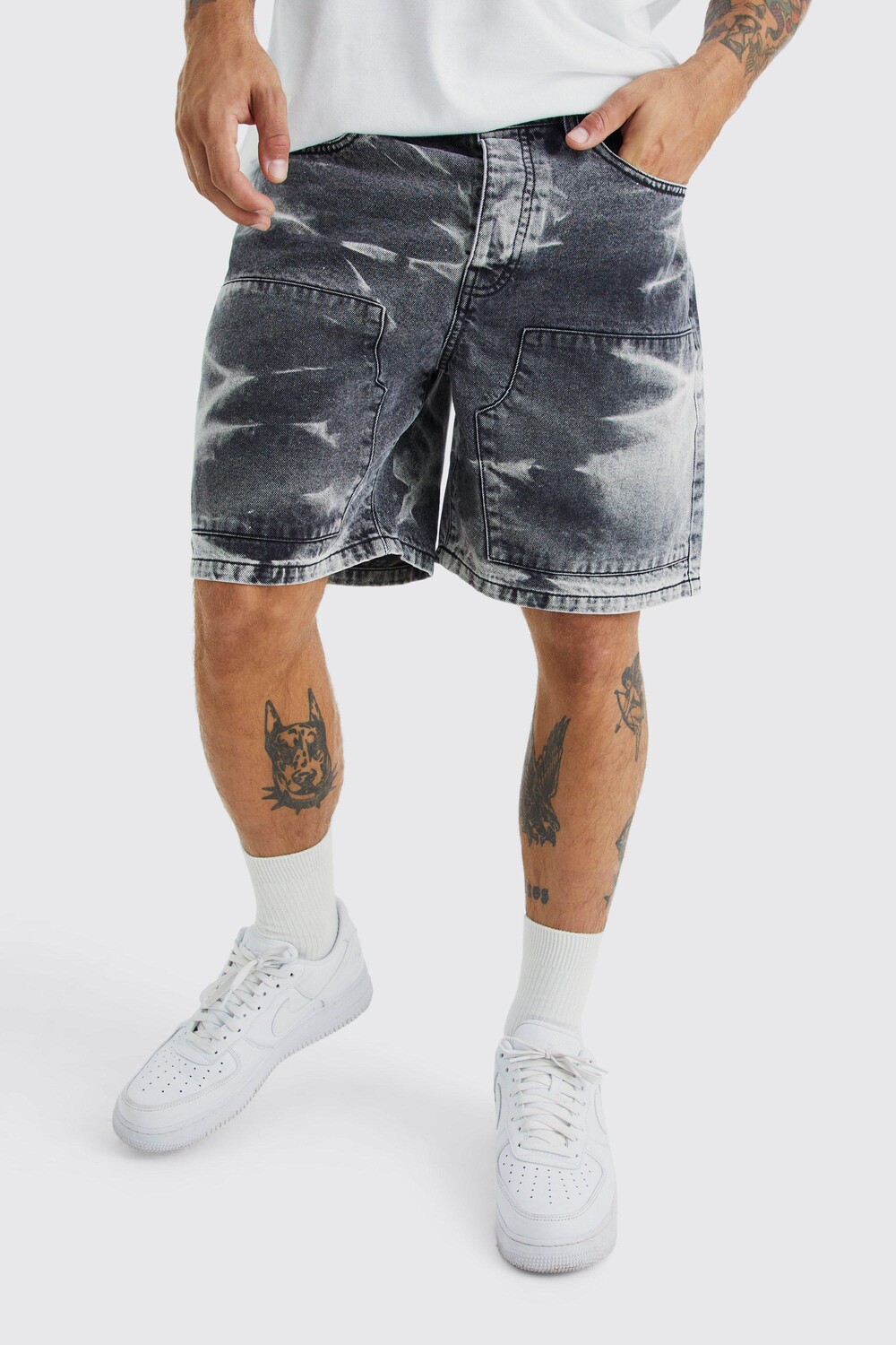 

Джинсовые шорты skate fit Boohoo, черный
