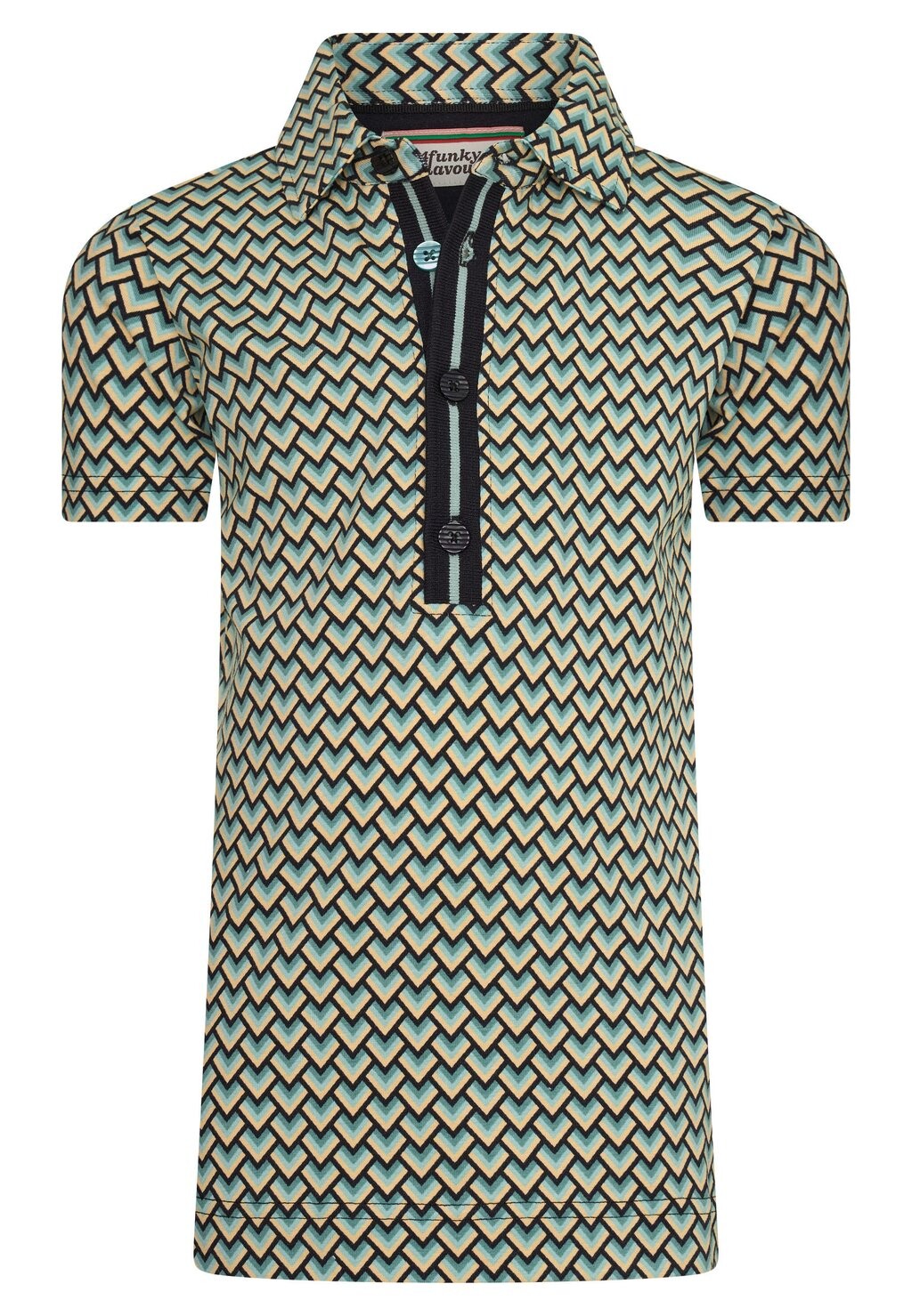

Рубашка-поло TELL HIM WITH GEOMETRIC PATTERN 4funkyflavours, цвет blue