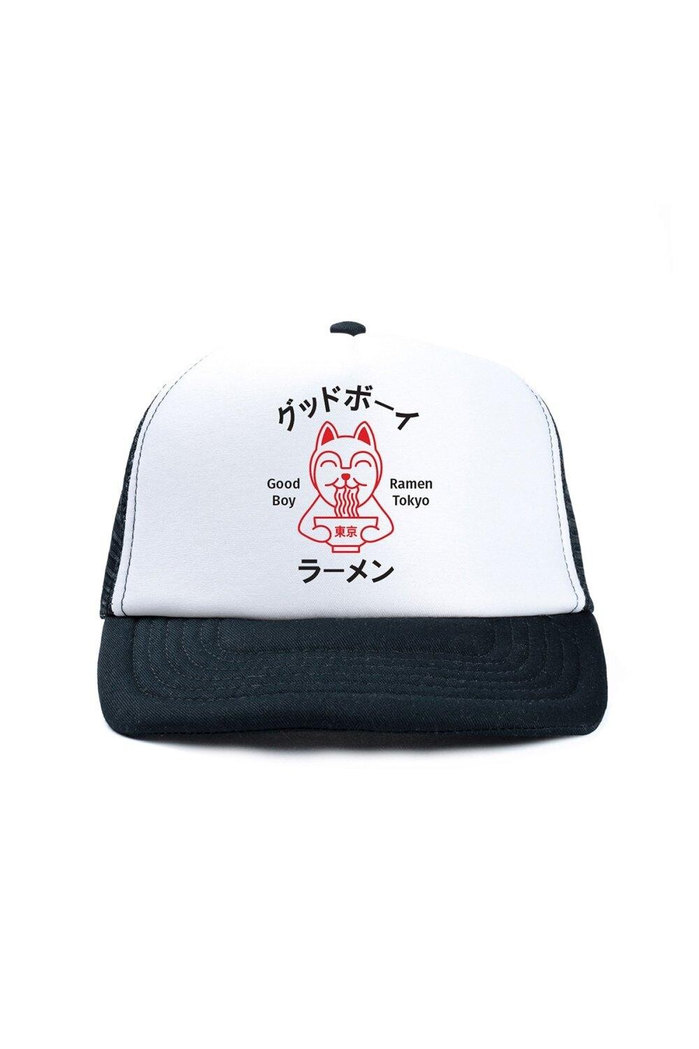 

Дизайн логотипа Good Boy Trucker Cap Hated The Original Ramen Company, черный