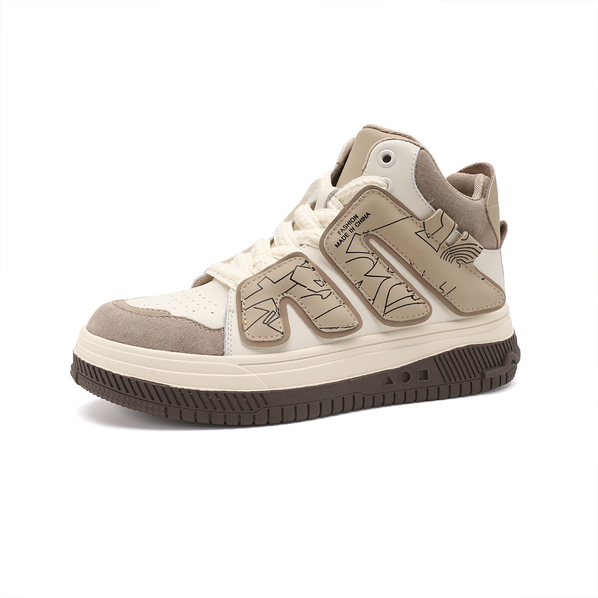 

Кроссовки D:FUSE SCANDINAVIA Skateboarding Shoes Women's High-top White, цвет Off-white apricot