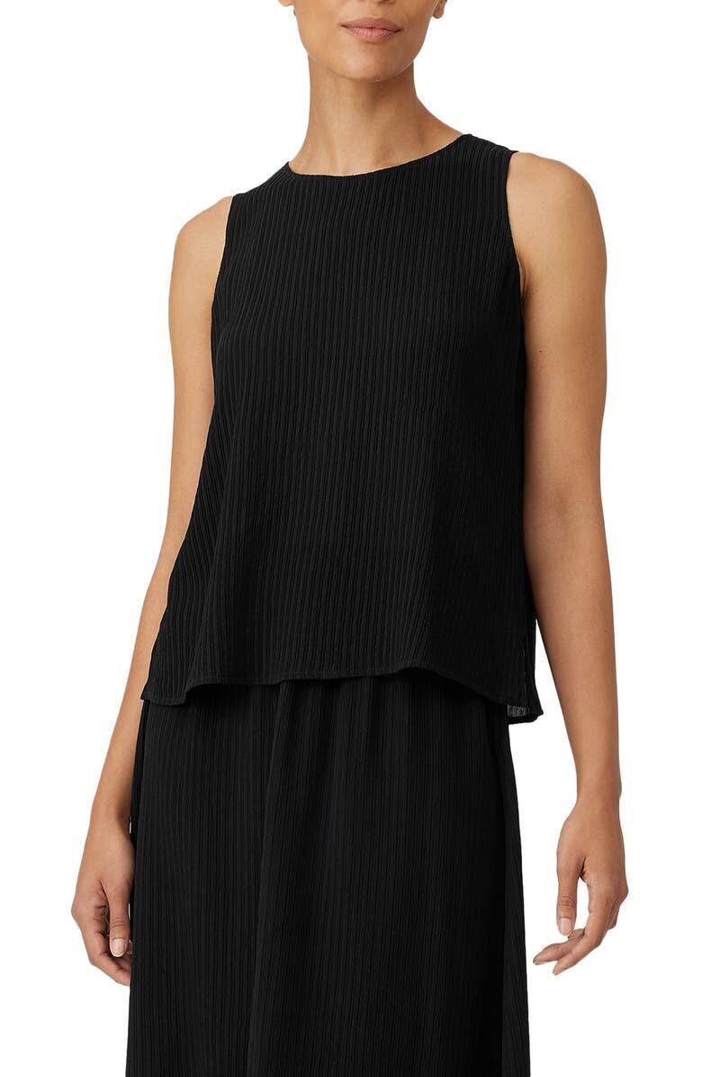 

Жаккардовая шелковая майка EILEEN FISHER, черный