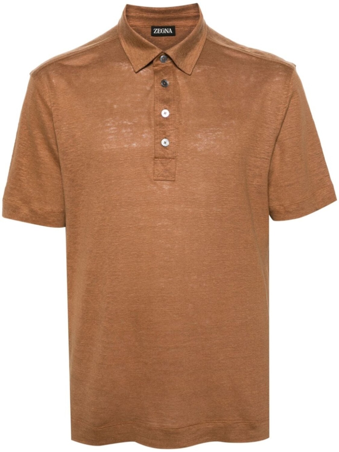 

Zegna льняная рубашка поло, коричневый