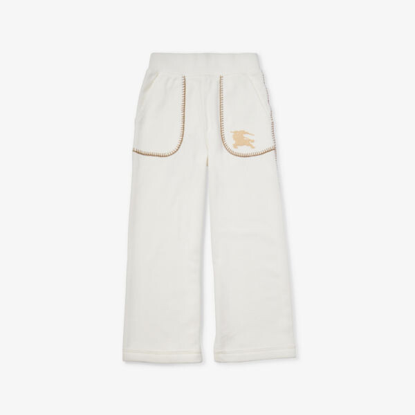 

Брюки из хлопка с эластичным поясом и фирменным мотивом Aubrey 6–14 лет Burberry, цвет salt
