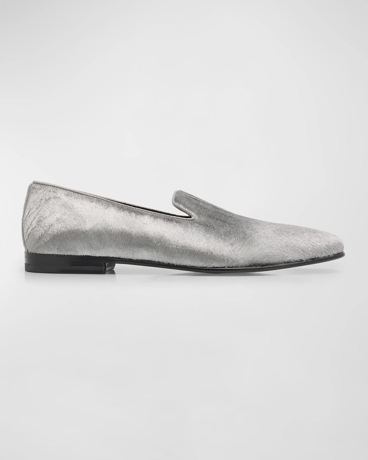 

Мужские лоферы Mario Silver из телячьего волоса Manolo Blahnik, серебряный
