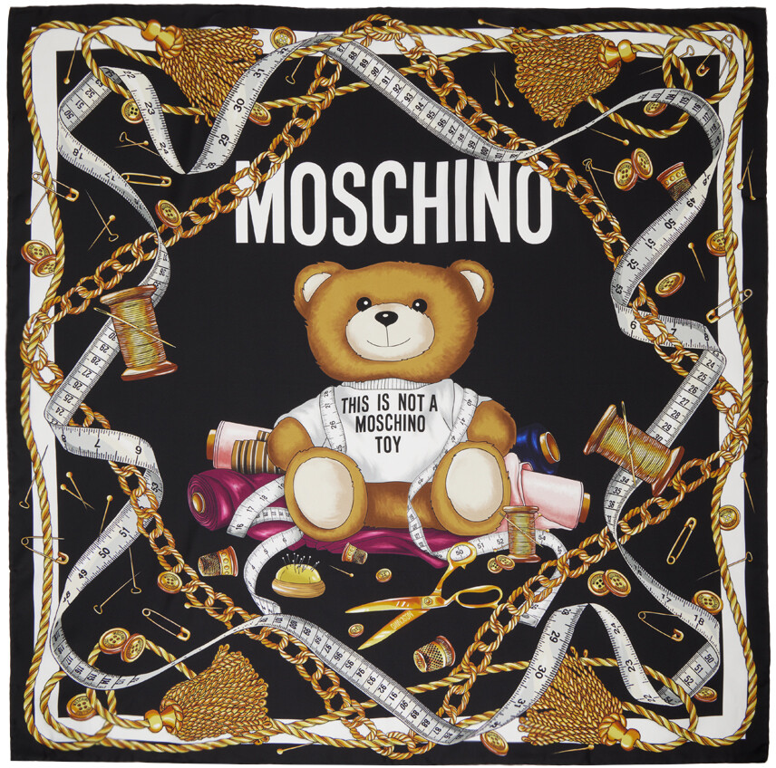

Черный шарф Sartorial Teddy Bear Fantasy Moschino