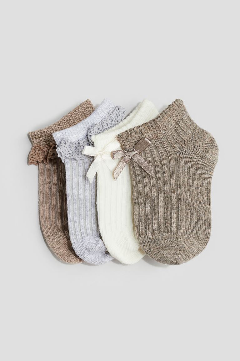 Упаковка из 4 коротких носков H&M, бежевый носки короткие гамма с751 2шт 29 31 светло серый