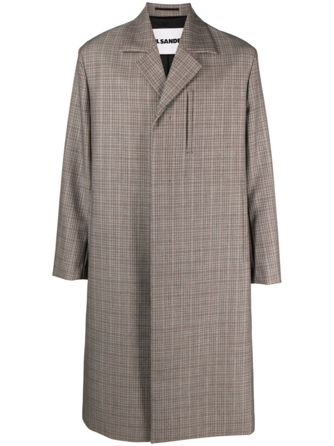 

Jil Sander шерстяное пальто в клетку, черный