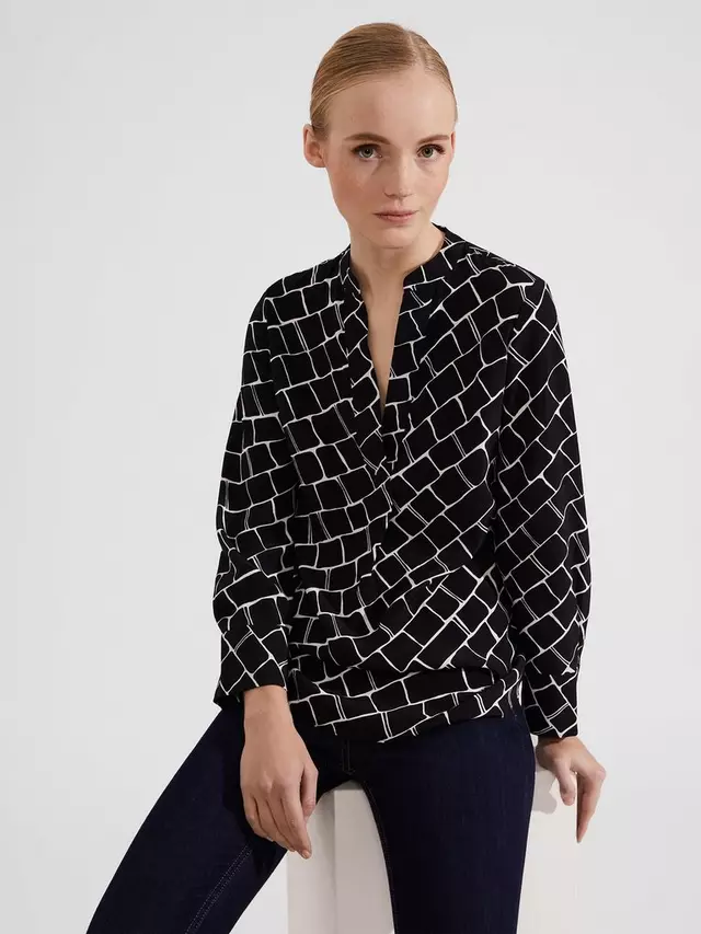

Блуза Hobbs Maeva V-Neck, цвет navy/ivory
