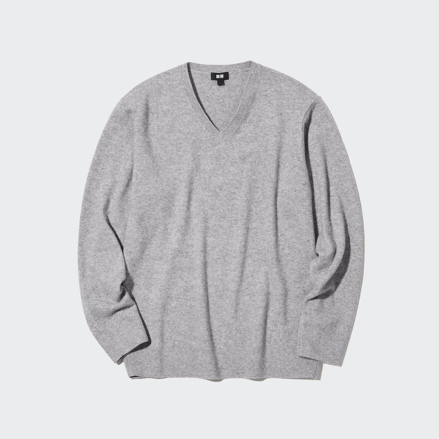 

Свитер Uniqlo мужской из кашемира с v-образным вырезом, серый