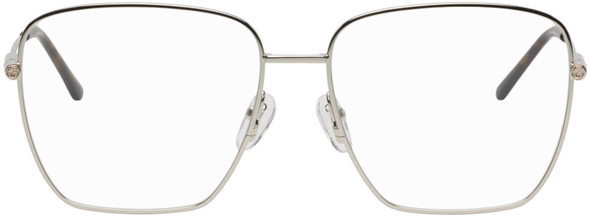 

Серебряные квадратные очки Gucci, цвет Silver/Silver/Transparent