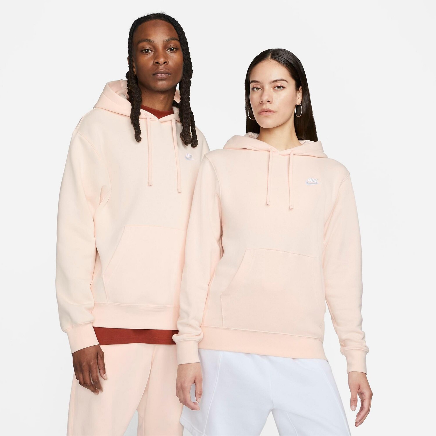 

Флисовая худи с вышивкой Nike Sportswear Club, розовый