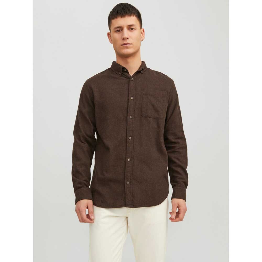 

Рубашка с длинным рукавом Jack & Jones Classic Melange, коричневый