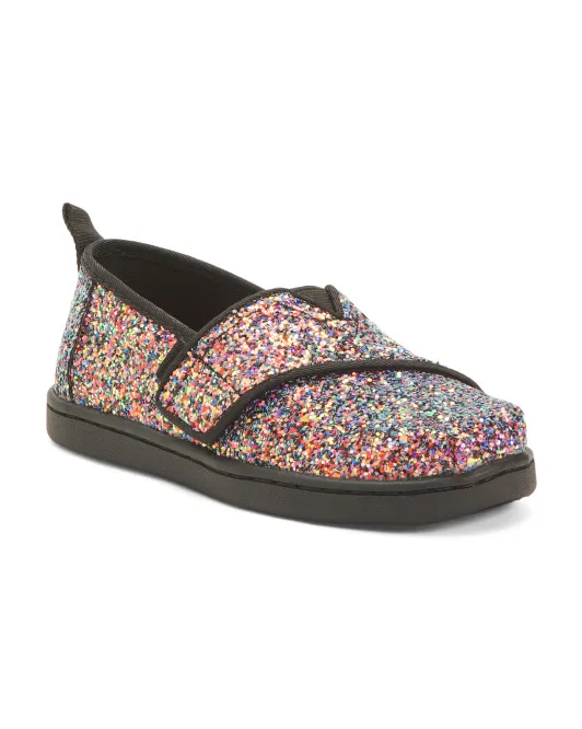 

Массивные блестящие эспадрильи на плоской подошве (для малышей) Toms, черный