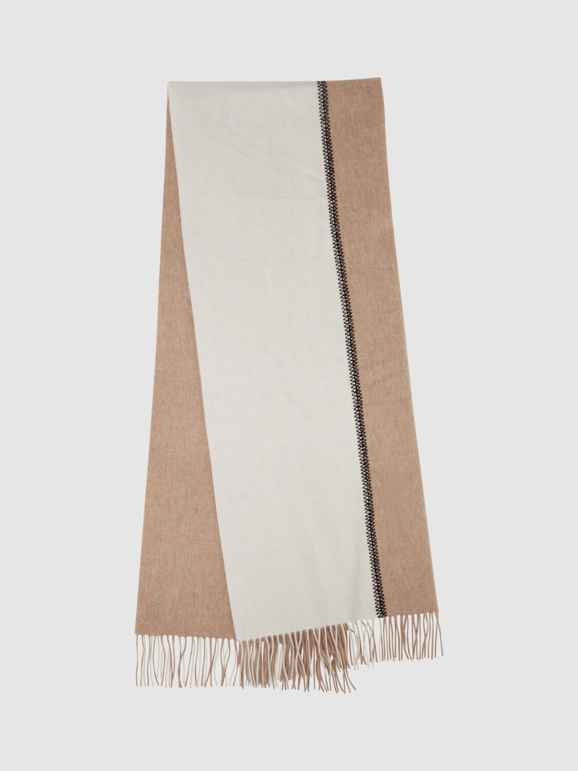 

Шарф Orla Color Block из овечьей шерсти Reiss, камень