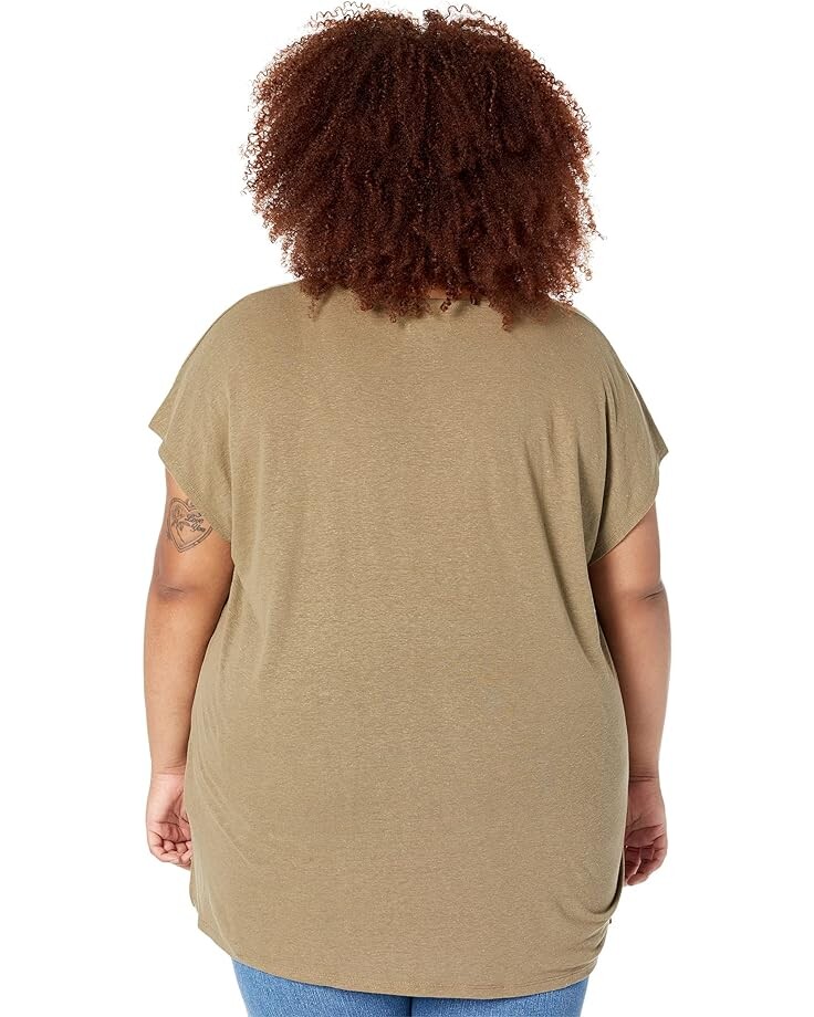 

Футболка Madewell Plus Linen-Blend U-Scoop Tee, цвет Distant Surplus