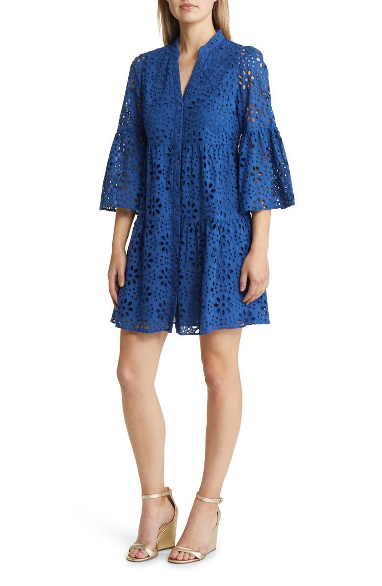 

Ярусное хлопковое платье-трапеция Hazelanne с люверсами LILLY PULITZER